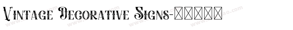 Vintage Decorative Signs字体转换